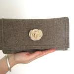 winter felt clutch natural ..